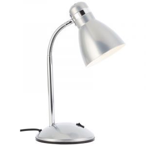Lampada da scrivania argenta in plastica, Santana, con interruttore
