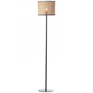 Lampada da terra marrone rustica, Emmelie, con interruttore