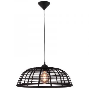 Lampada a sospensione in legno nera, Deacon