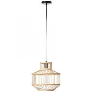 Lampada a sospensione in legno nera, Luit