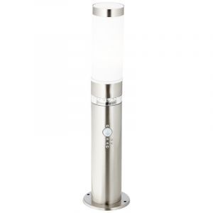 Lampione da giardino con sensore crepuscolare cromato in plastica, Sage, 2W, 3000K LED, IP44