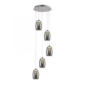 Lampade a sospensione per tavolo da pranzo cromata moderna, Aliyah, 5W, 3000K LED
