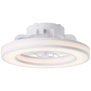 Ventilatore da soffitto bianco moderno, Yari, 26W, RGBW LED, con telecomando