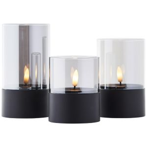 Set di candele da esterno, Volkan, nero