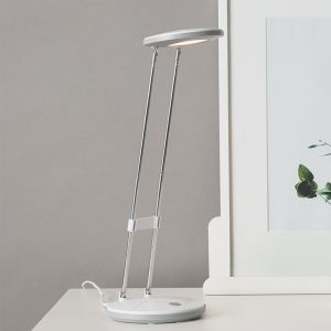 Lampada da scrivania bianca in plastica, Mariama, 3,3W, 3000K LED, con interruttore