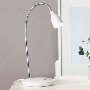 Lampada da scrivania bianca in plastica, Kit, 3W, 3000K LED, con interruttore