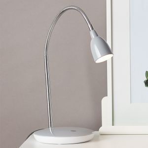 Lampada da scrivania grigia in plastica, Kit, 3W, 3000K LED, con interruttore