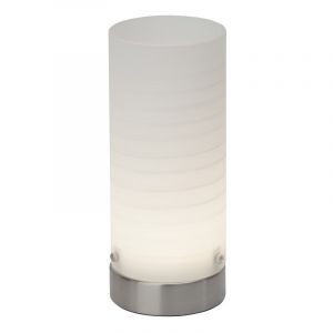 Lampada da tavolo bianca in vetro, Mexi, 3W, 3000K LED, con interruttore