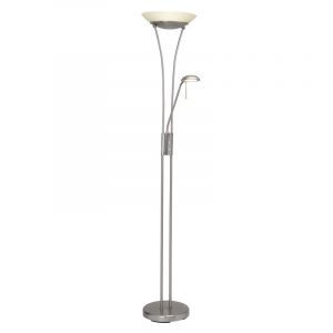 Piantana da lettura da terra cromata in vetro, Ivan, 18W, 3000K LED, con interruttore