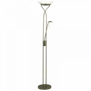 Piantana da lettura da terra in ottone moderna, Joann, 18W, 3000K LED, con interruttore