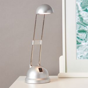 Lampada da scrivania grigia moderna, Louna, 6W, 2700K LED, con interruttore