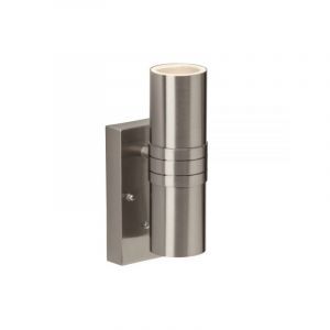 Applique da esterno con sensore crepuscolare cromata moderna, Jaycie, 2,5W, 3000K LED, IP44