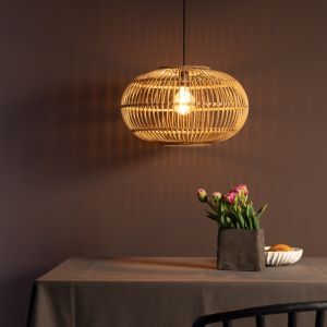 Lampada a sospensione in rattan marrone, Sevim