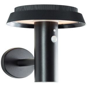 Applique da esterno solare nera metallo, Ridvan, 4W, 3000K LED, IP44