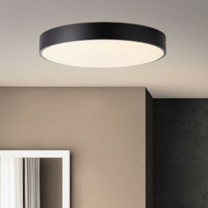Plafoniera nera moderna, Asude, 60W, bianco regolabile tra caldo e freddo LED, con telecomando