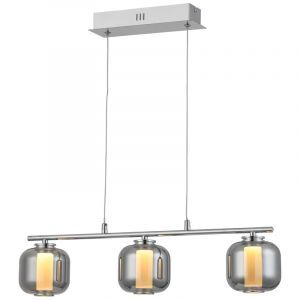 Lampada a sospensione cromata design, Emmely, 17W, 3000K LED