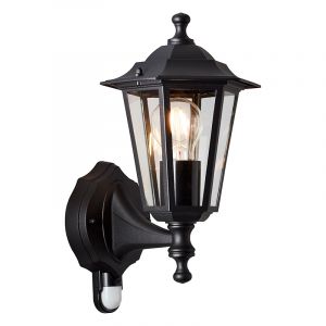 Applique da esterno con sensore di movimento nera classica, Rayn, IP44