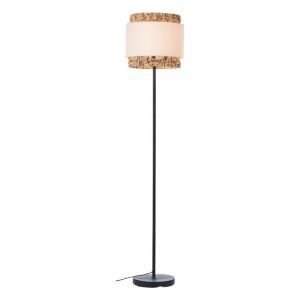 Lampada da terra marrone rustica, Vibeke, con interruttore