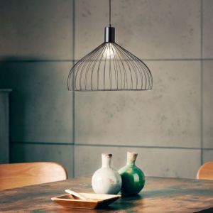 Lampada a sospensione nera industriale, Adama
