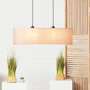 Lampada a sospensione in legno beige, Enna