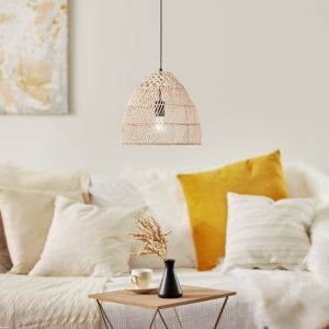 Lampada a sospensione in rattan marrone, Esra