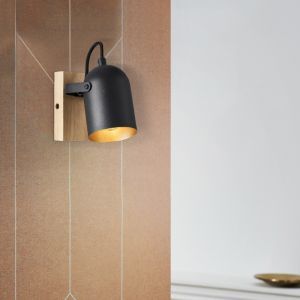 Faretto da parete in legno dorato, Veroniek
