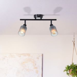 Faretto da soffitto nero in vetro, Fanny