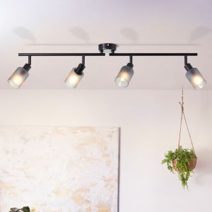Faretto da soffitto nero in vetro, Fanny