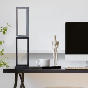 Lampada da tavolo nera moderna, Enis, 18W, 3000K LED, dimmer in 3 fasi