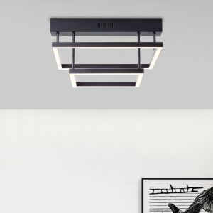 Plafoniera nera moderna, Enis, 34W, 3000K LED, dimmer in 3 fasi