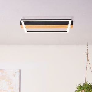 Plafoniera in legno nera, Fannie, 24W, 3000K LED