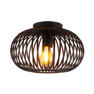 Lampada da soffitto nera industriale, Curvato