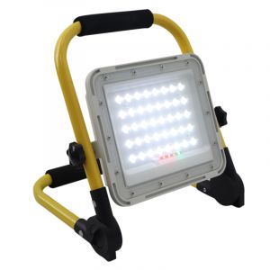 Luce da lavoro ricaricabile gialla in alluminio, Hilmi, 60W, 6500K LED, IP44, con interruttore