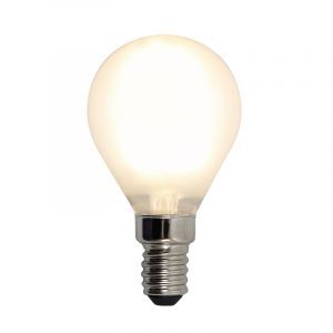 Lampadina LED Olucia E14 dimmerabile, P45, 3w, Vetro bianco, 2700k