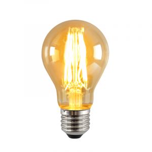 Lampadina LED Olucia E27 dimmerabile, A60, 5w, vetro ambrato, 2400k