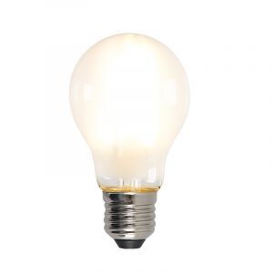 Lampadina LED Olucia E27 dimmerabile, A60, 5w, Vetro bianco, 2700k