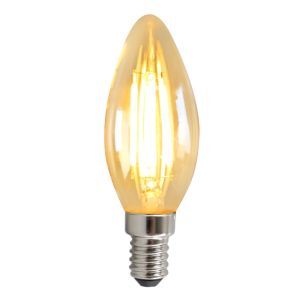 Candela LED Olucia E14 dimmerabile, 3w, vetro ambrato, 2200k