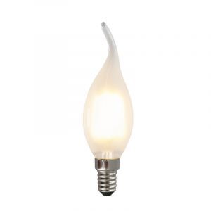 Candela dimmerabile Olucia E14 LED punta, 3w, Vetro bianco, 2700k