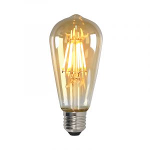Lampadina LED Olucia E27 Edison dimmerabile, ST58, 5w, vetro ambrato, 2200k