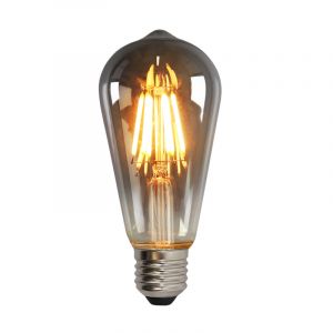 Lampadina LED Olucia E27 Edison dimmerabile, ST58, 5w, Vetro fumé, 2200k