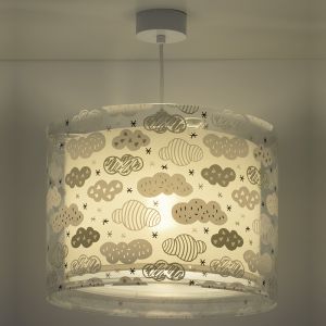 Lampada a sospensione per bambini grigia in plastica, Clouds