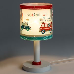 Lampada da tavolo per bambini blu in plastica, Police, con interruttore