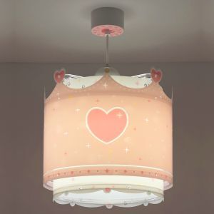 Lampada a sospensione per bambini rosa in plastica, Queen