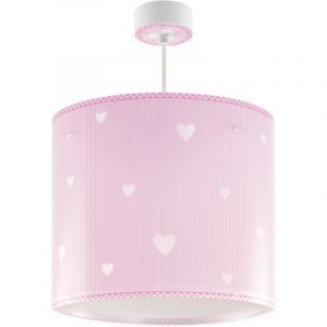Lampada a sospensione per bambini rosa in plastica, Hearts