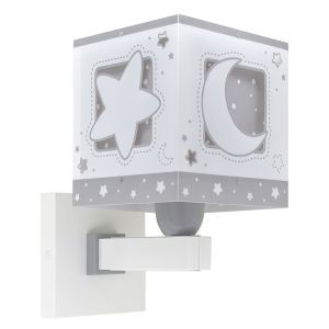 Applique da parete per bambini grigia in plastica, Moonlight