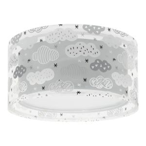Lampada da soffitto per bambini grigia in plastica, Clouds