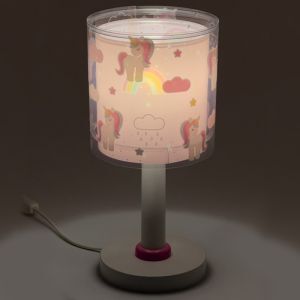 Lampada da tavolo per bambini rosa in plastica, Unicorn