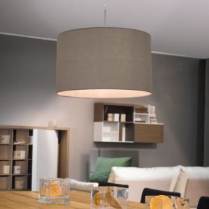 Lampada a sospensione tortora in tessuto, Abano