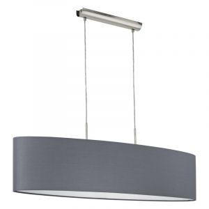 Lampada a sospensione grigia in tessuto, Abano