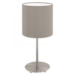 Lampada da tavolo tortora in tessuto, Abano, con interruttore